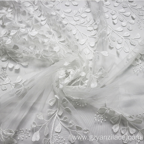 Off White African Ankara Lace Fabric Tulle